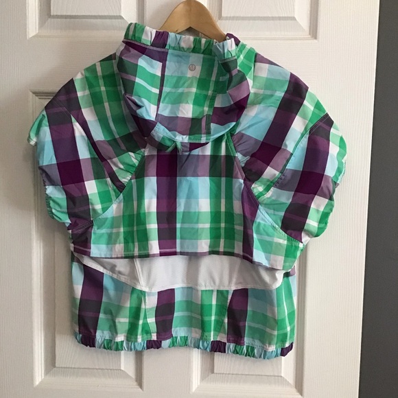 Rare Lululemon Run With It Plaid vest hoodie - Picture 2 of 7